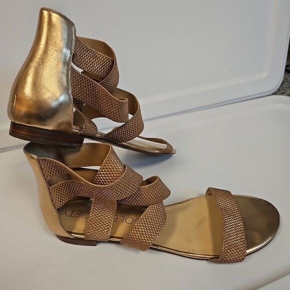 Rosegold Sandals Elastic Straps sz 11 - Picture 7 of 11